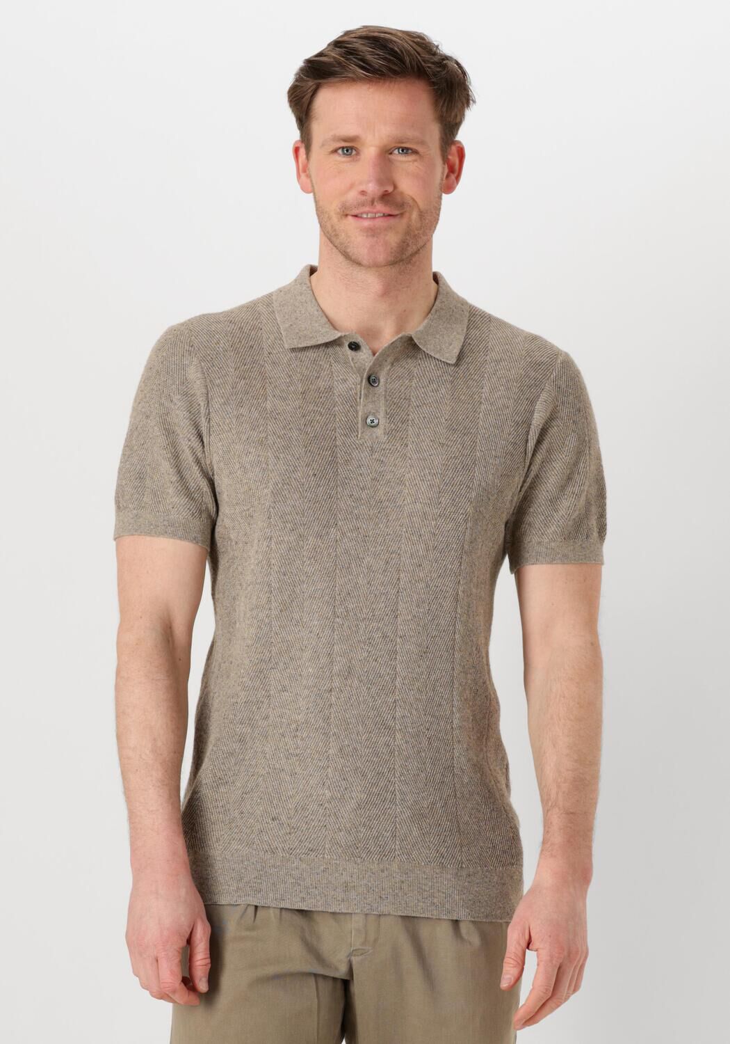 PROFUOMO Heren Polo's & T-shirts Polo Short Sleeve Beige