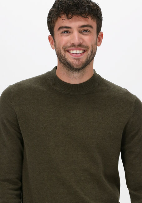 Groene SELECTED HOMME Trui SLHBRADY LS KNIT MOCK NECK B - large