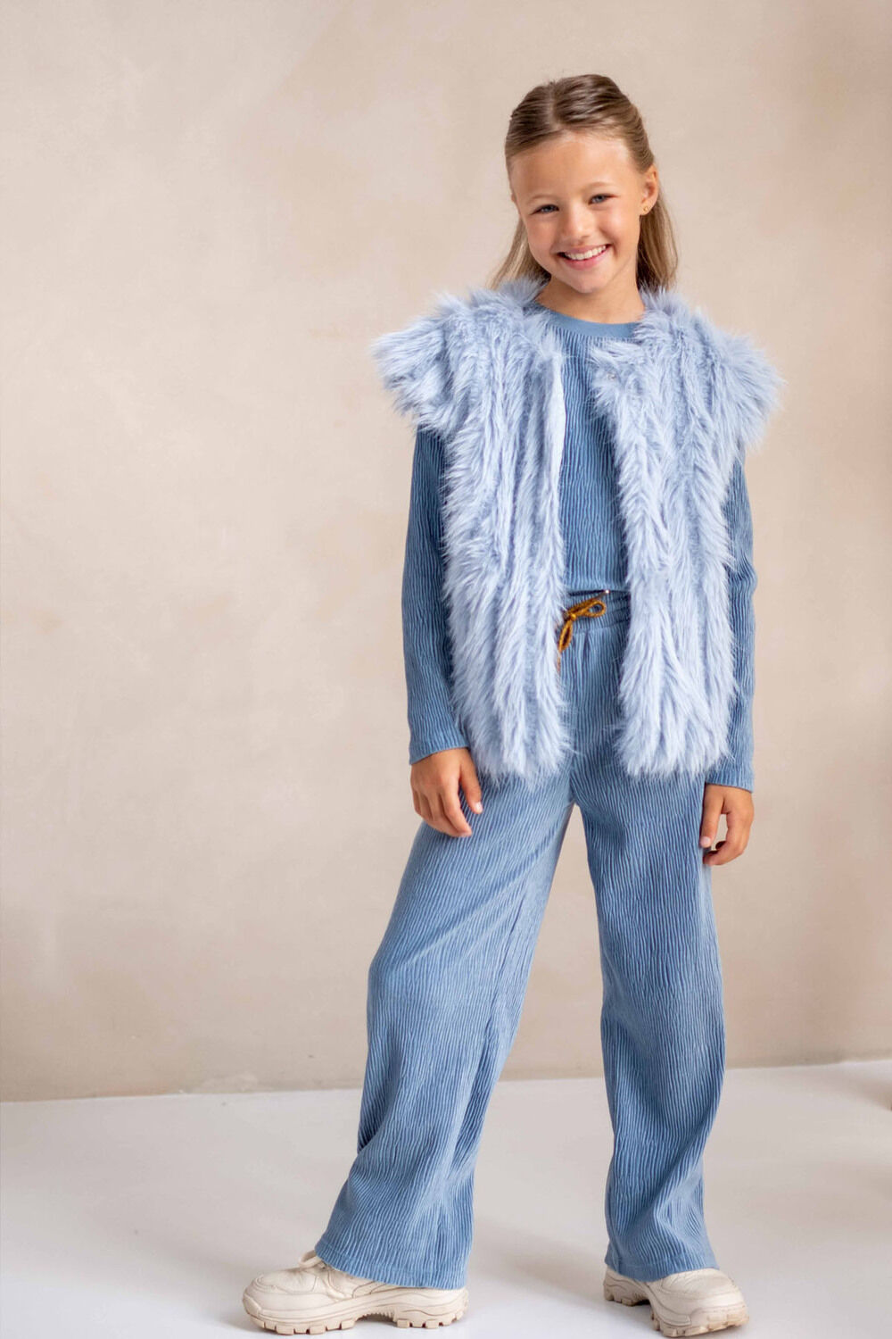 LIKE FLO Meisjes Broeken Fem Velvet Pants Blauw
