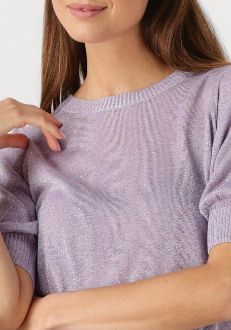 Lila MINUS T-shirt LIVA PUFF SLEEVE METALLIC KNIT PULLOVER - large