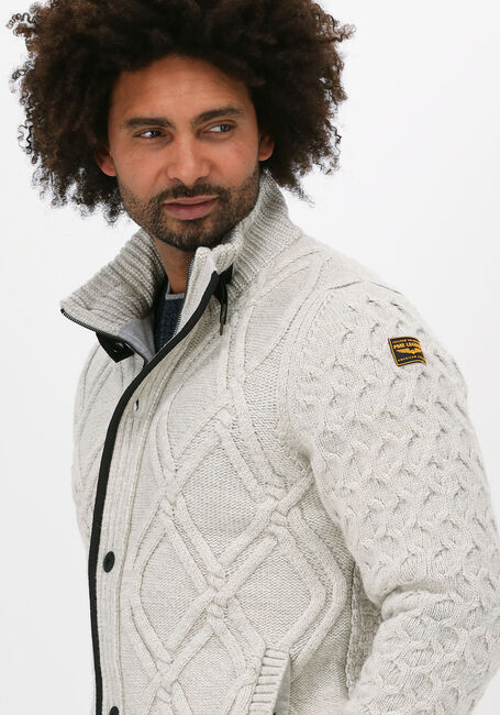 Lichtgrijze PME LEGEND Vest ZIP JACKET COTTON KNIT MIXED Y - large