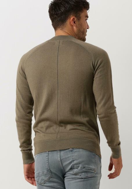 Groene DSTREZZED Trui MOCK NECK SOFT COTTON MELANGE - large