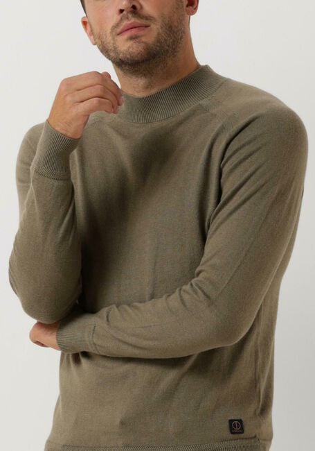 Groene DSTREZZED Trui MOCK NECK SOFT COTTON MELANGE - large