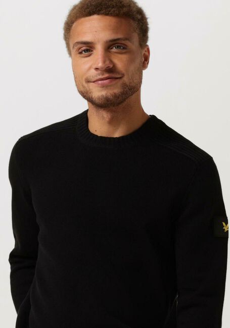 Zwarte LYLE & SCOTT Trui SHOULDER DETAIL CREW NECK KNIT - large