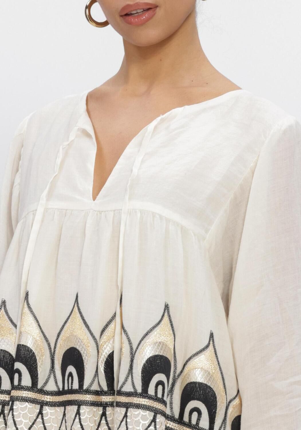 Gebroken wit GREEK ARCHAIC KORI Mini jurk S26K-4033165 - large