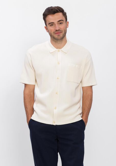 Ecru ANERKJENDT Polo AKVILHELM NEEDLE RIB SS KNIT - large