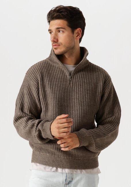 Taupe AMERICAN VINTAGE Trui CRASHWAY HALF ZIP H - large