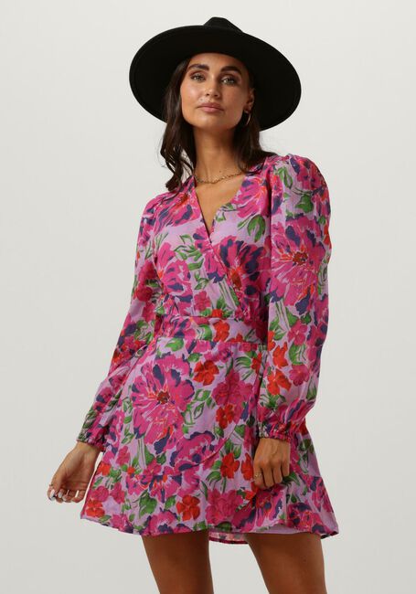 Multi ALIX THE LABEL Mini jurk LADIES WOVEN PAINTED FLOWER BRODERIE DRESS - large