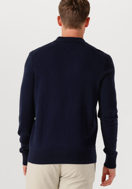 Donkerblauwe TOMMY HILFIGER Trui LAMBSWOOL ZIP POLO - large