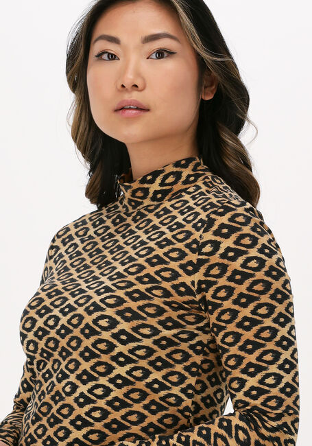 Bruine SCOTCH & SODA Top PRINTED LONG SLEEVED MOCK NECK - large