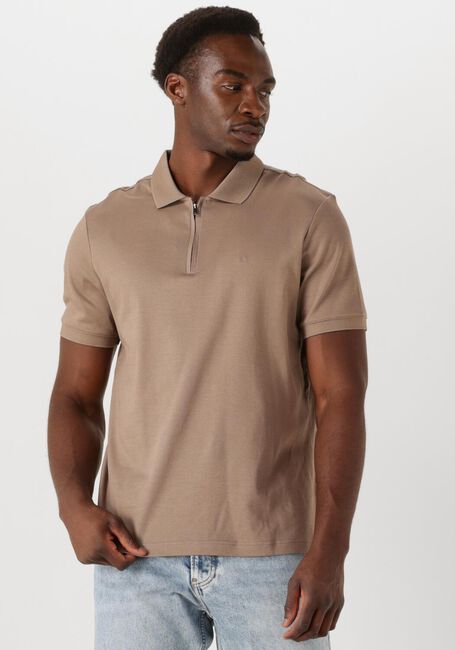 Bruine CALVIN KLEIN Polo LIQUID TOUCH WELT ZIP POLO - large