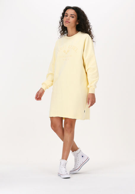 Gele COLOURFUL REBEL Mini jurk CLUB DE SPORT DROPPED SHOULDER SWEAT DRESS - large