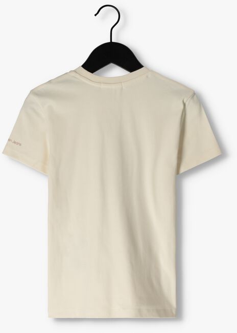 Gebroken wit CALVIN KLEIN T-shirt COLOUR BLOCK MONOGRAM T-SHIRT - large
