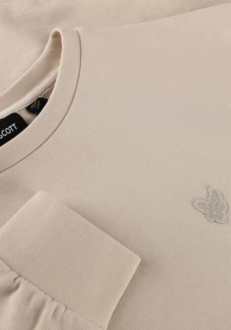 Beige LYLE & SCOTT Sweater HEAVY WEIGHT DROP SHOULDER CREW NECK - large