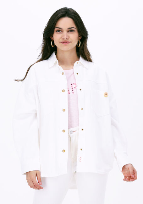 Witte SCOTCH & SODA Spijkerjas WHITE DENIM OVERSHIRT WITH WESTERN DETAILSDE - large