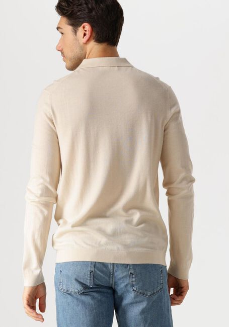 Beige SELECTED HOMME Trui SLHTRAY LS KNIT MERINO POLO - large
