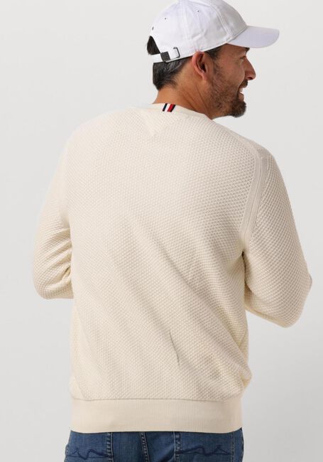 Beige TOMMY HILFIGER Trui OVAL STRUCTURE CREW NECK - large