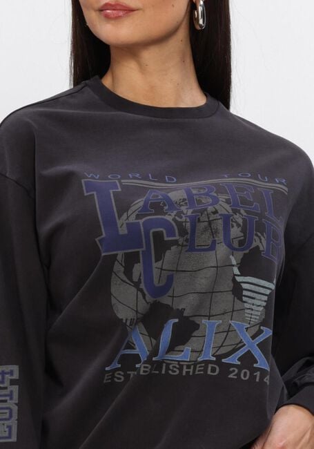 Zwarte ALIX THE LABEL Top LADIES KNITTED LABEL CLUB LONGSLEEVE T-SHIRT - large