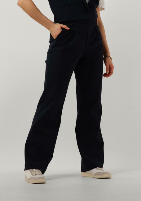 Donkerblauwe RUBY TUESDAY Wijde broek RELENA STRAIGHT LEG PANTS WITH ZIPPER AT SIDE - large