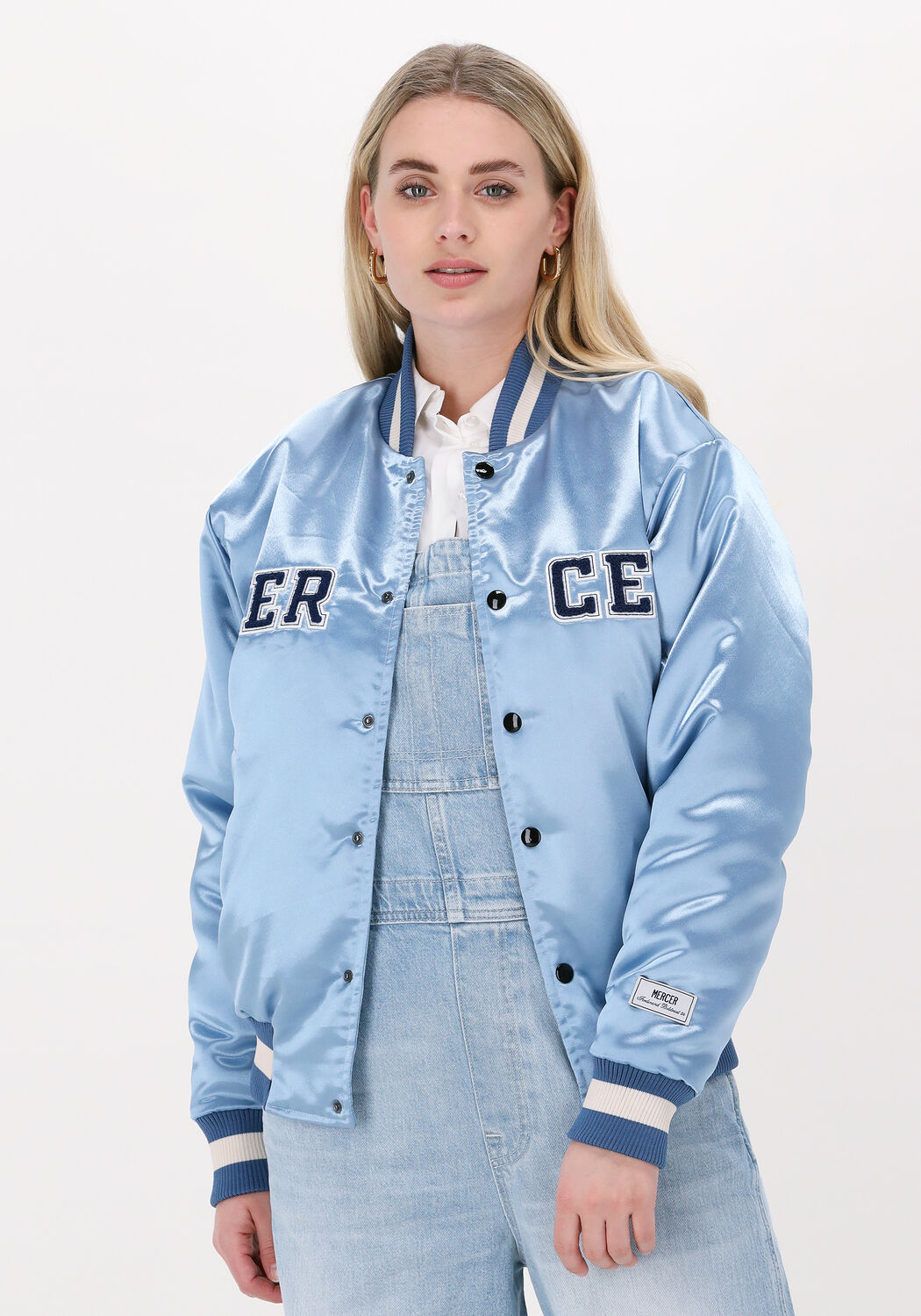 Lichtblauwe MERCER AMSTERDAM Jacks THE MERCER VARSITY PARTY | Omoda