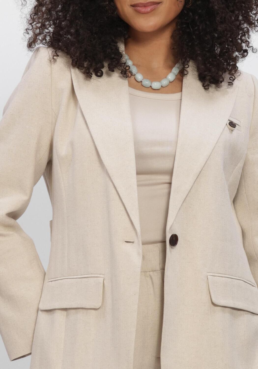 Beige CO'COUTURE Blazers LEENACC LINEN FITTED BLAZER - large