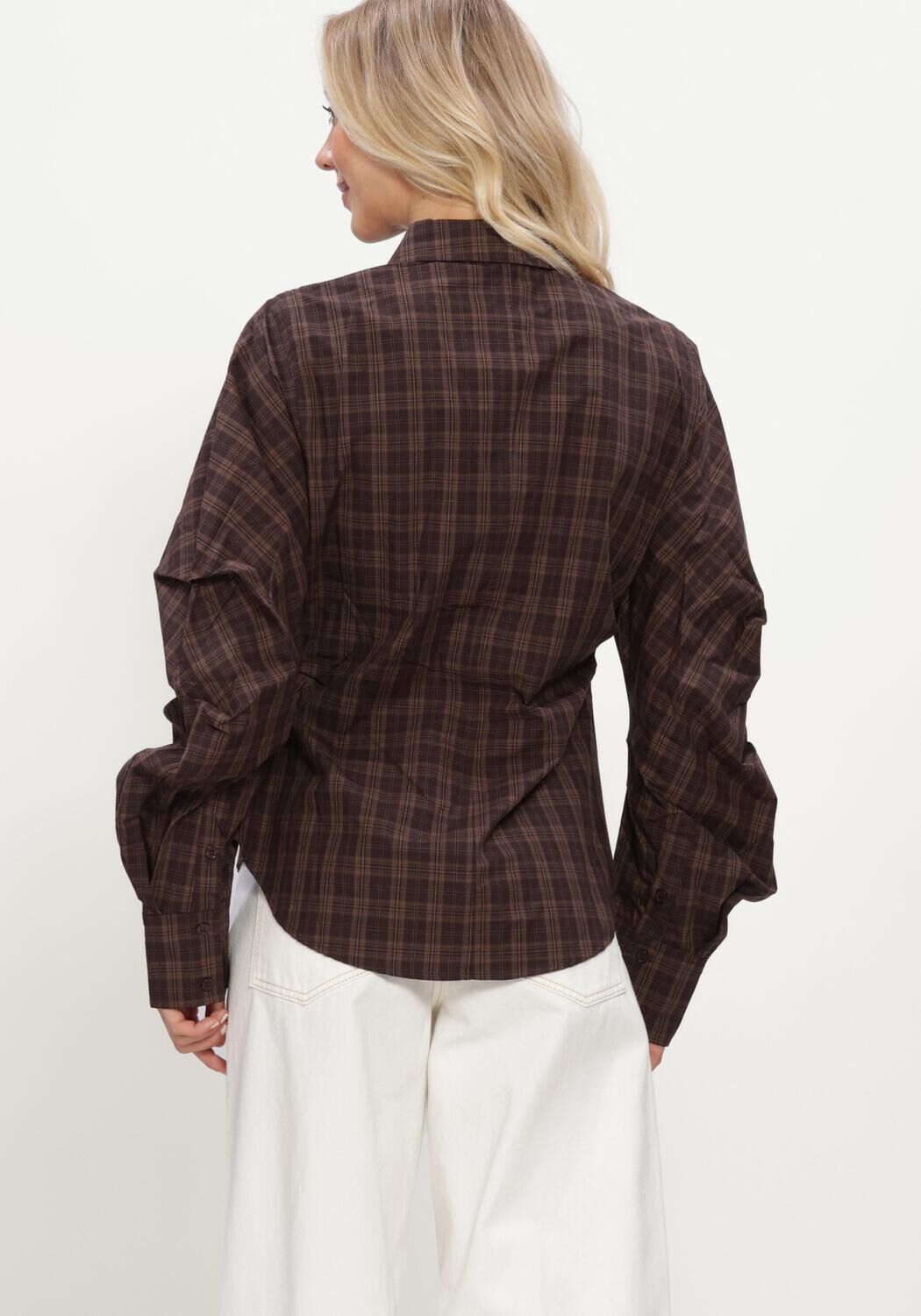 Bruine NOTRE-V Blouses NV-ISA BIG CHECK - large