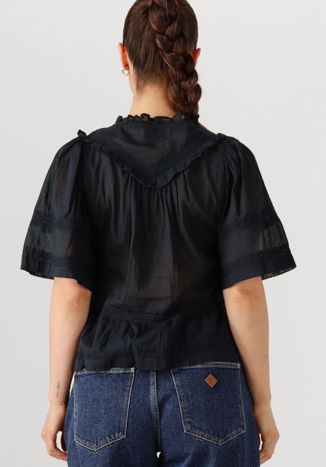 NEO NOIR Dames Blouses Evienne S Voile Top Donkerblauw