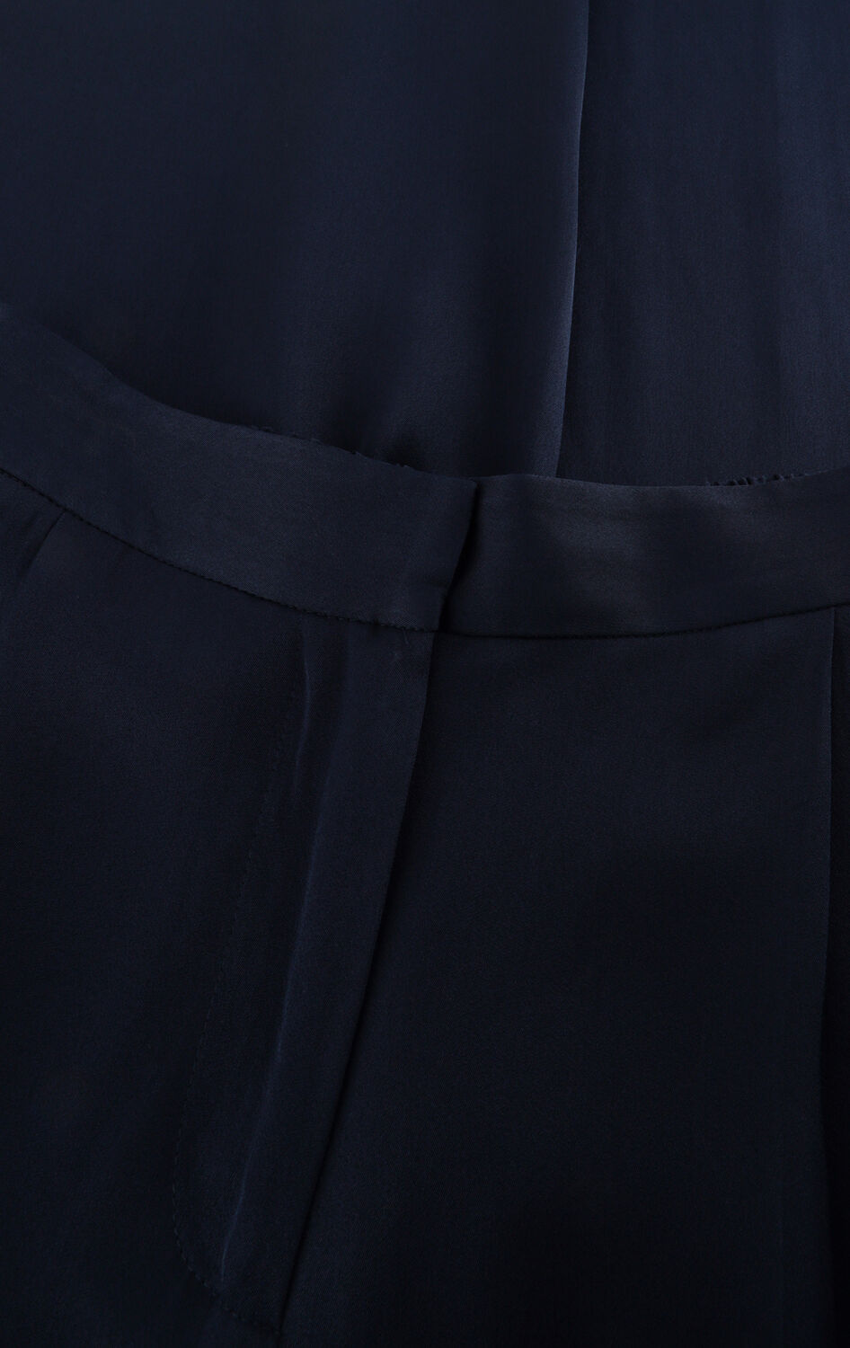 Donkerblauwe SELECTED WOMEN Wijde broek SLFLEONORE HW WIDE PANT B - large