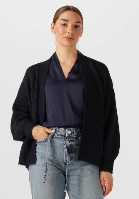 Blauwe SUMMUM Vest PUFF SLEEVE CARDIGAN COZY MELANGE KNIT - large