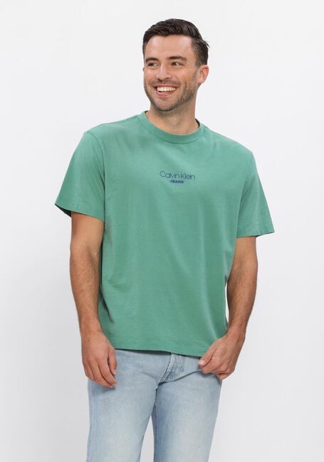 Groene CALVIN KLEIN T-shirt SS 20S ACID WASH GRAPHIC CREWNK - large