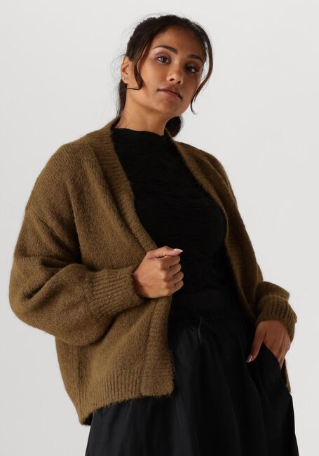 Groene SUMMUM Vest PUFF SLEEVE CARDIGAN COZY MELANGE KNIT - large