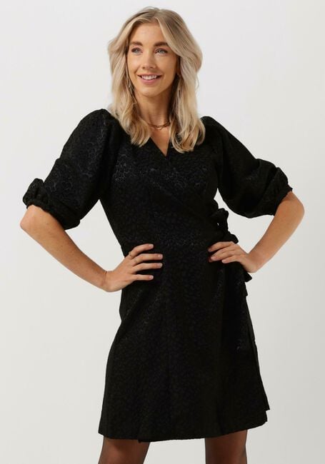 Zwarte SELECTED FEMME Mini jurk SLFDONNA-SIV 3/4 SHORT DRESS - large