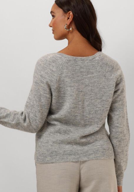 Grijze SELECTED FEMME Trui SLFLULU NEW LS KNIT V-NECK B NOOS - large