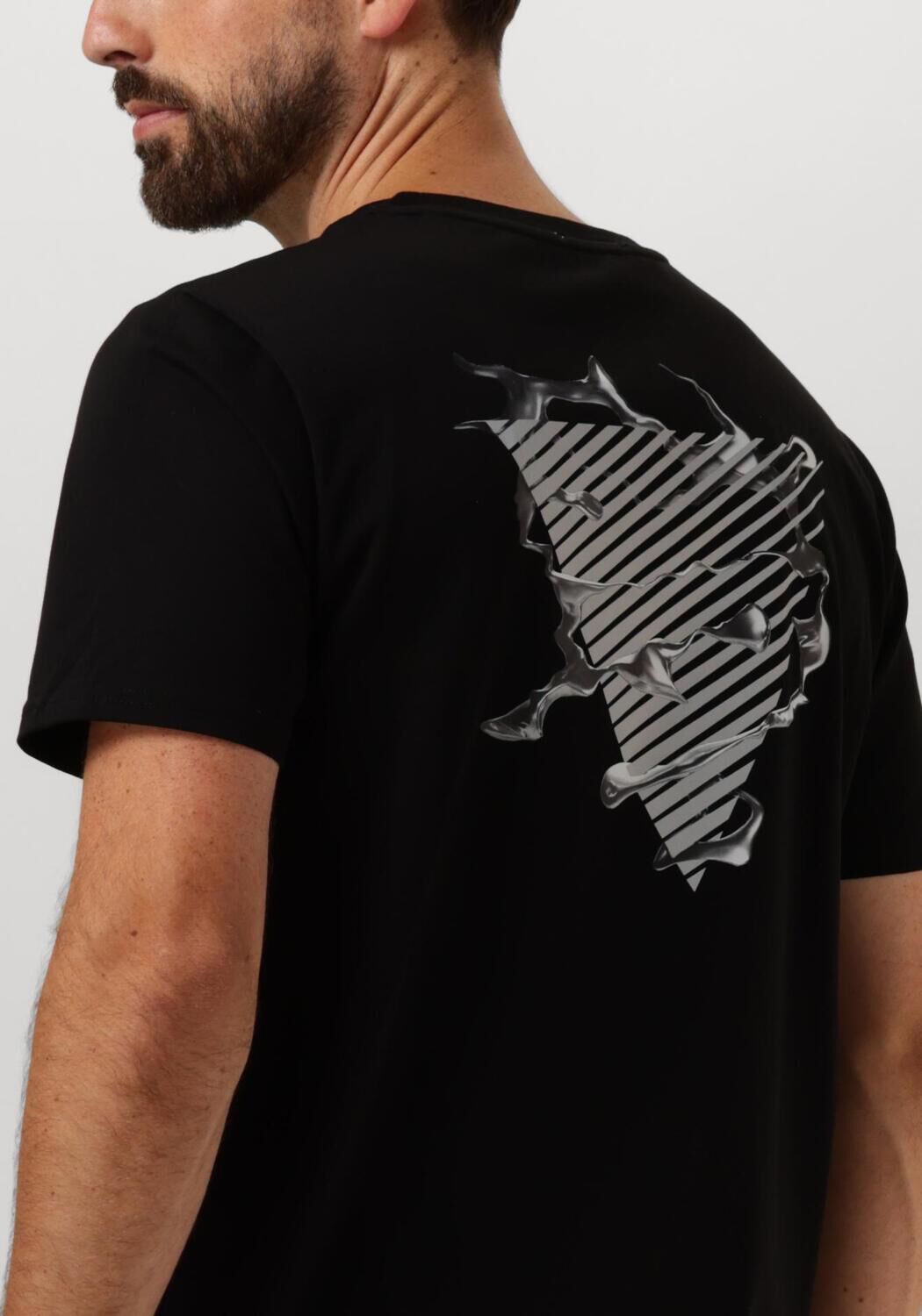PURE PATH Heren Polo's & T-shirts Regular Fit T-shirts Crewneck Ss101 Zwart