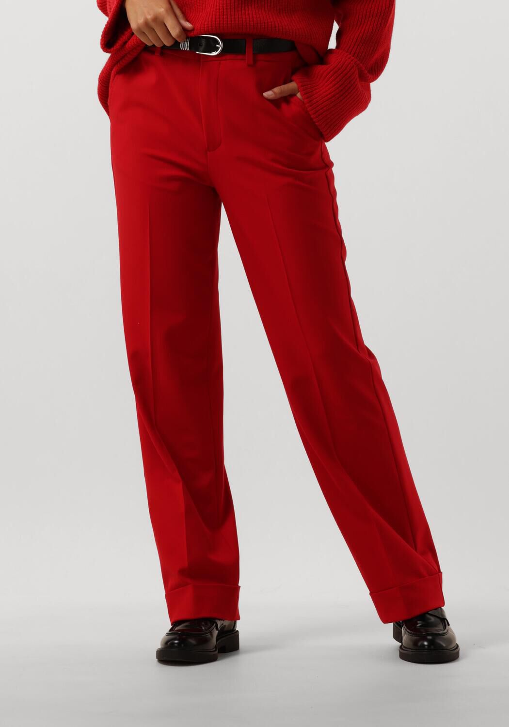 VANILIA Dames Broeken Regular Viscose Pants Rood