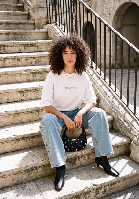 Witte ALIX THE LABEL T-shirt LADIES KNITTED THE LABEL T-SHIRT - large
