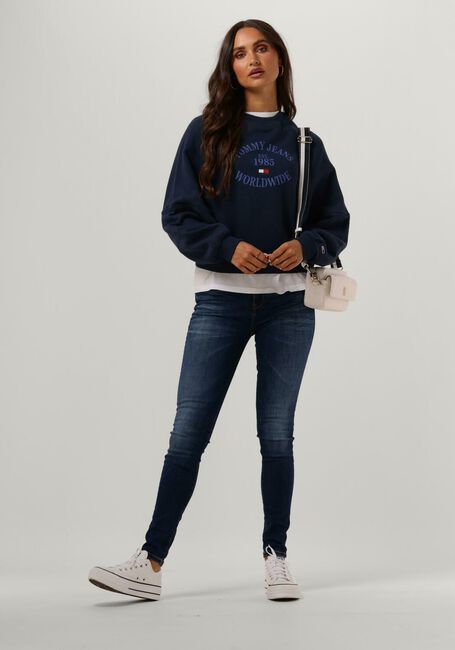 Donkerblauwe TOMMY JEANS Trui RLX WORLDWIDE RAGLAN CREW - large