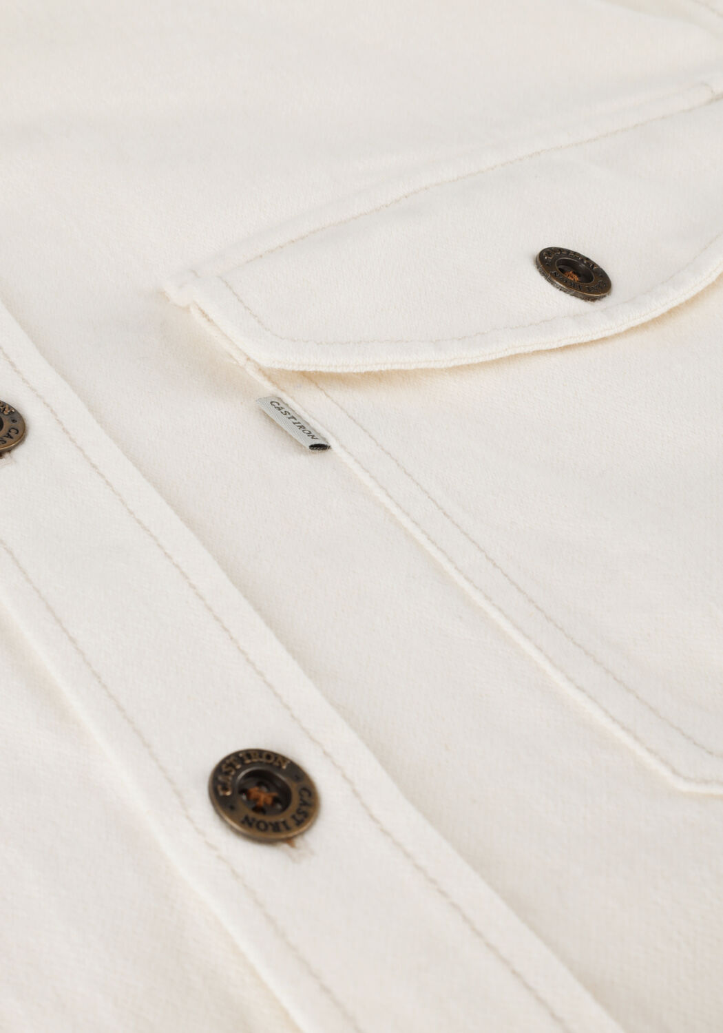 Gebroken wit CAST IRON Overshirt LONG SLEEVE SHIRT SLUB TWILL OVERSHIRT REGULAR FIT - large