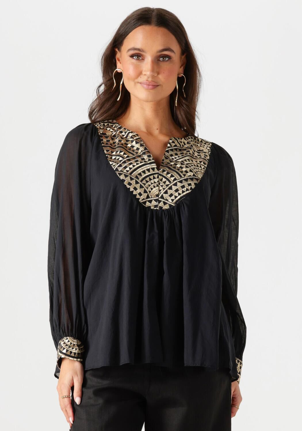 GREEK ARCHAIC KORI Dames Blouses 340552 Zwart