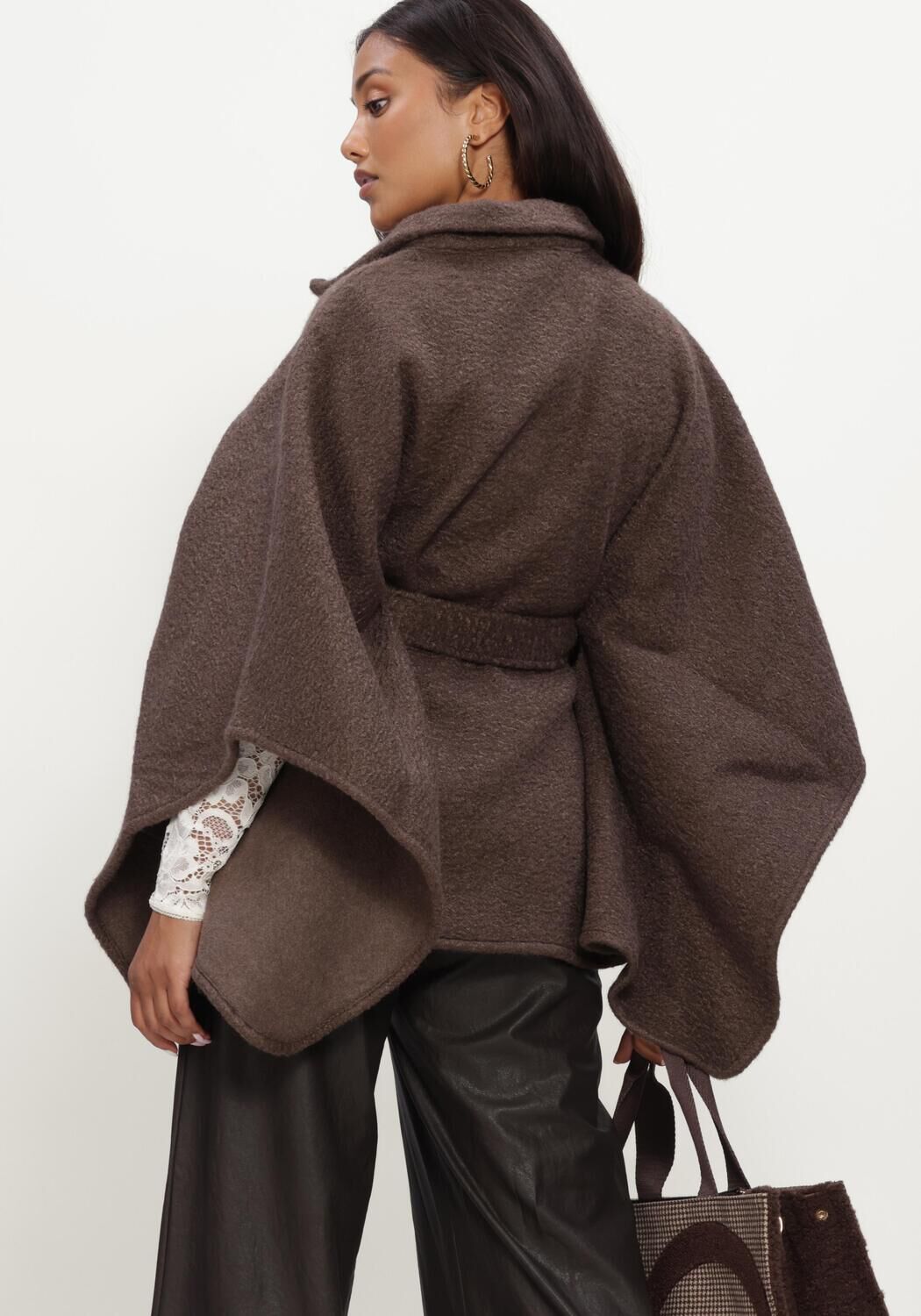 Bruine LIU JO Sjaal LOGO - CLOACK/PONCHO - large