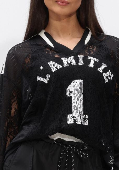 Zwarte HAUTE L'AMITI&Eacute; Tops & T-shirts LACE FOOTBALL V-BLOUSE - large