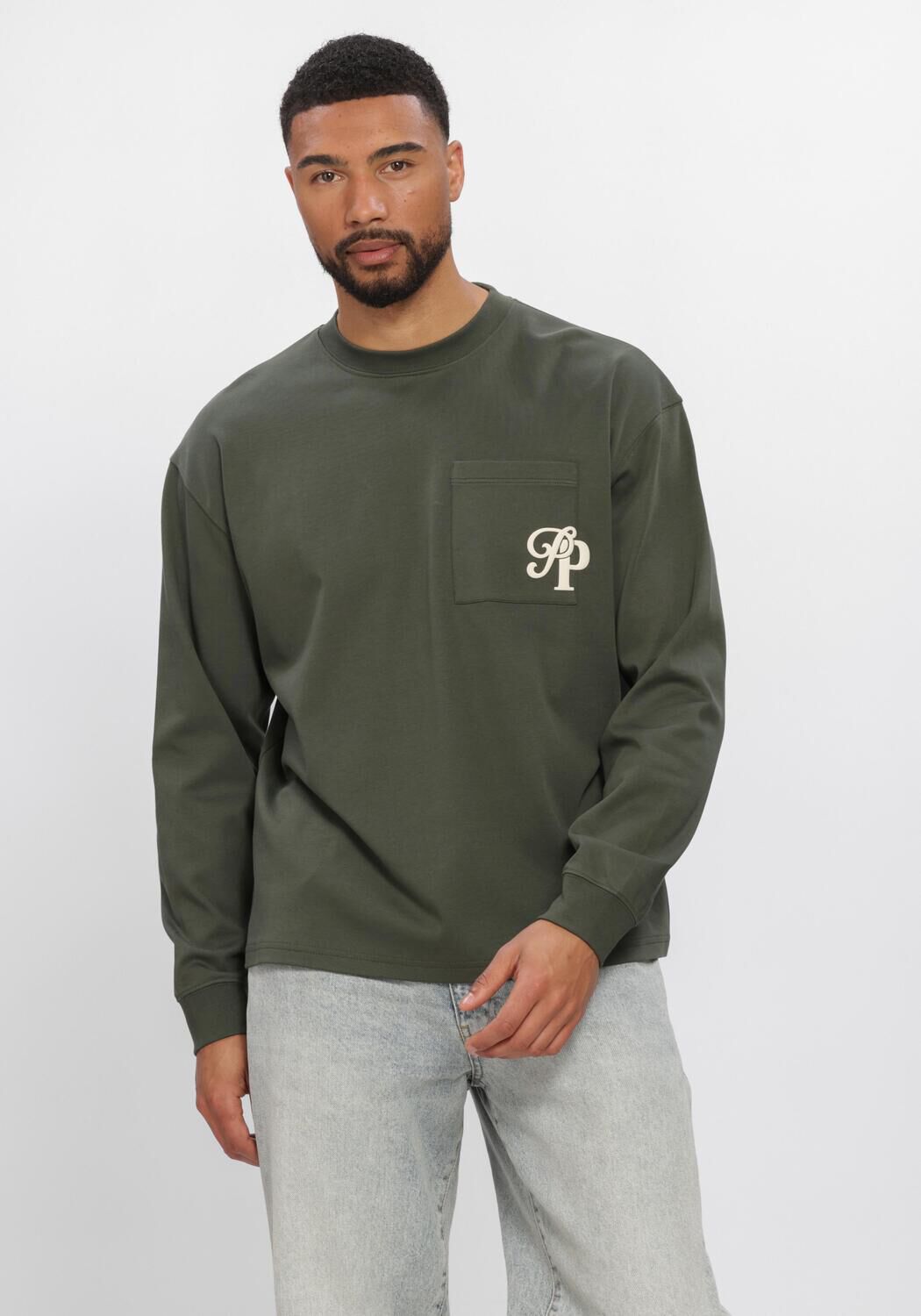 Donkergroene PURE PATH T-shirt INITITIALS POCKET - large