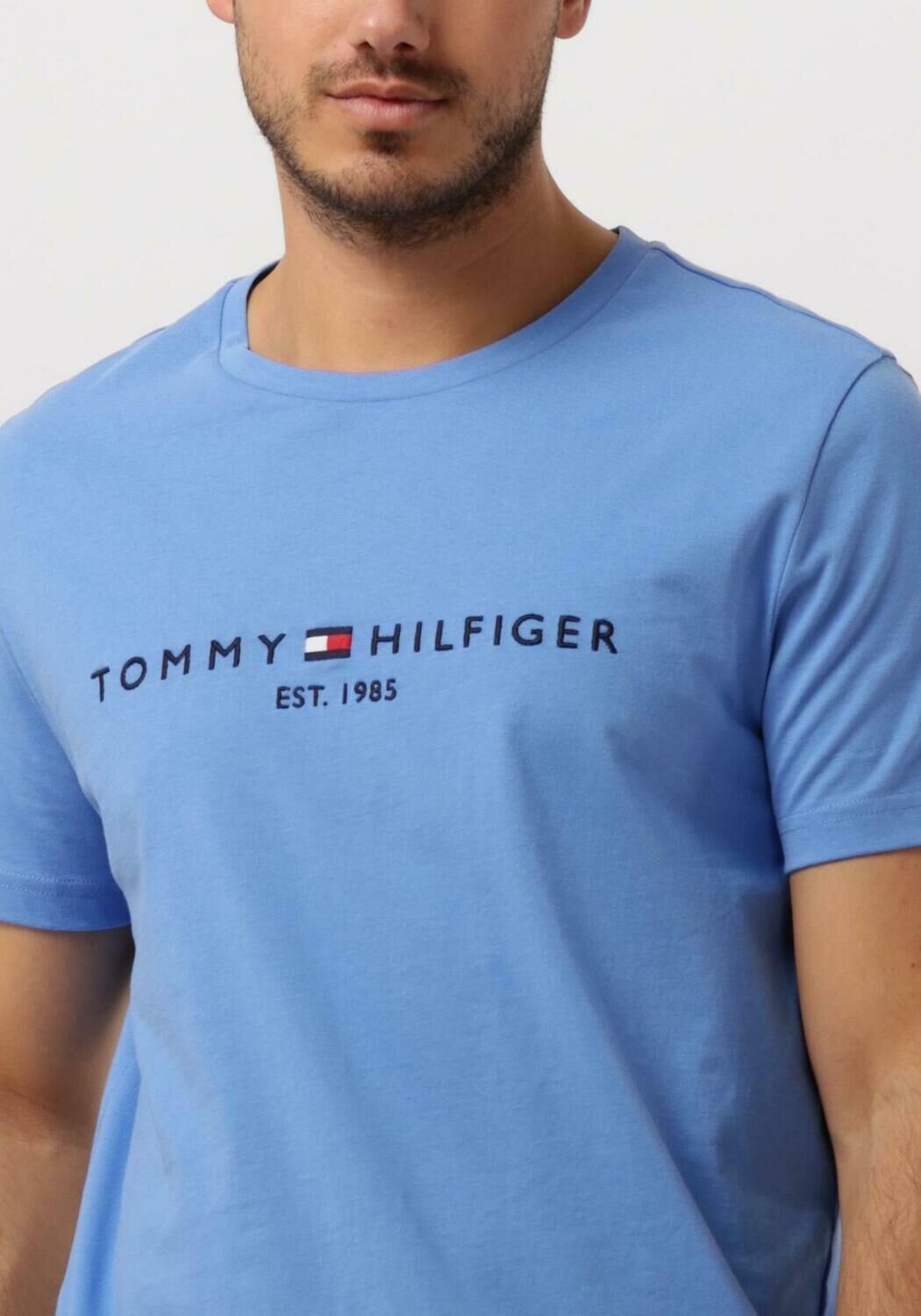 TOMMY HILFIGER Heren Polo's & T-shirts Tommy Logo Tee Blauw