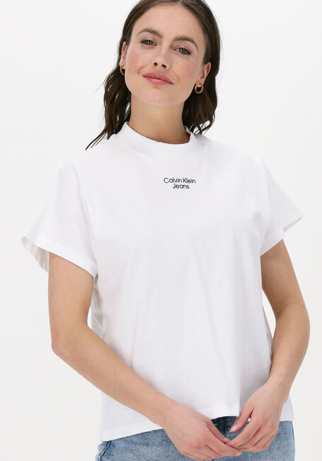 Witte CALVIN KLEIN T-shirt STACKED LOGO LOOSE TEE - large