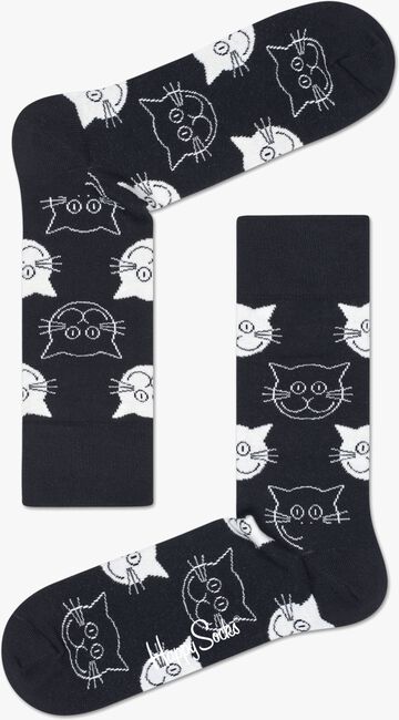 Zwarte HAPPY SOCKS Sokken CAT SOCK - large