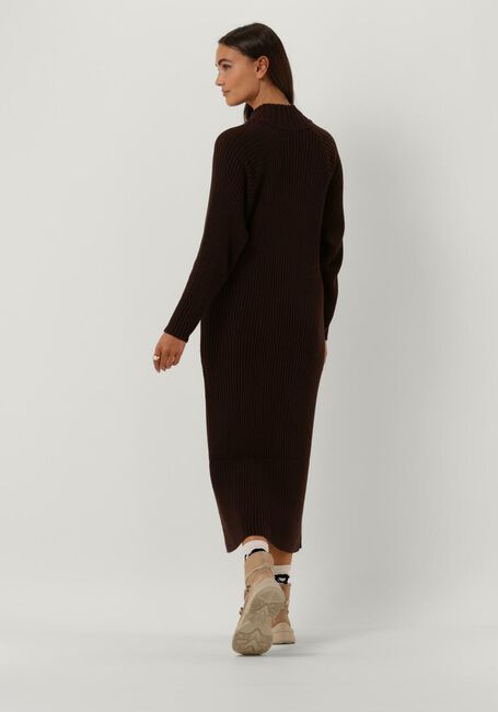 Bruine Y.A.S. Midi jurk YASMAVI LS KNIT MIDI ZIPPER DRESS - large