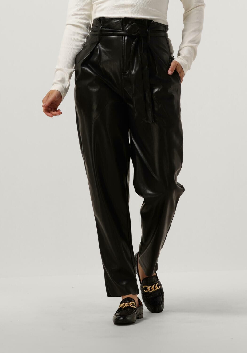 Mes Demoiselles Zwarte Leatherlook Broek Brock Black Dames