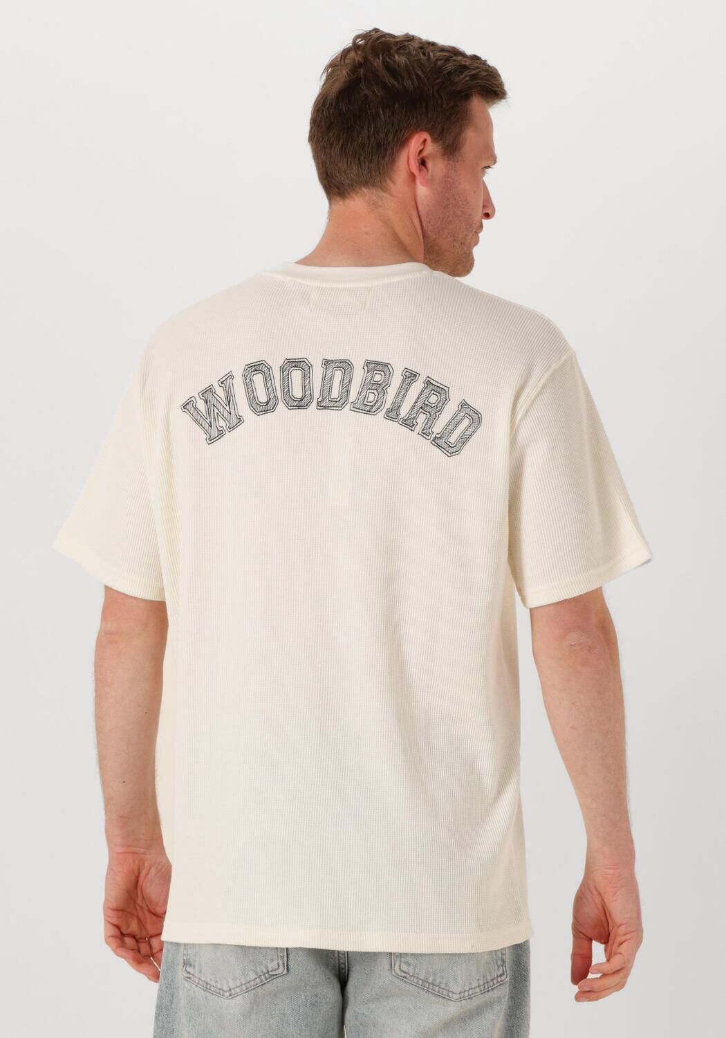 WOODBIRD Heren Polo's & T-shirts Wbbaine Waffel Tee Gebroken Wit