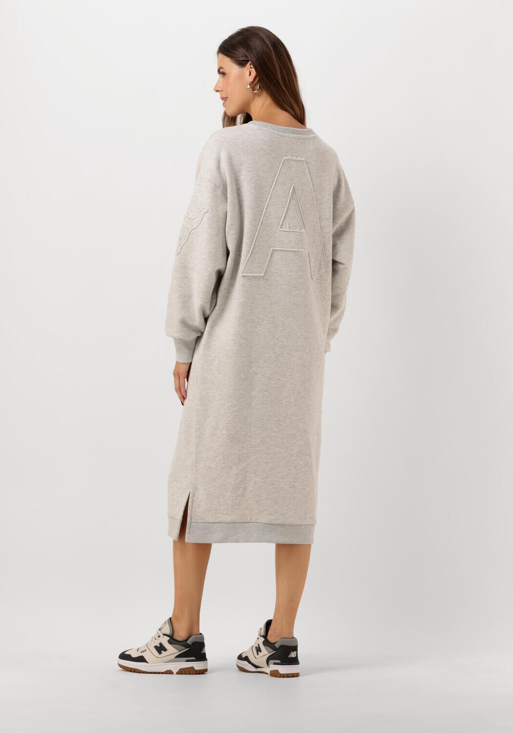 ALIX THE LABEL Dames Jurken Ladies Knitted Midi Sweat Dress Grijs