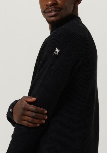 Zwarte VANGUARD Trui HALF ZIP COLLAR COTTON MOULINE - large